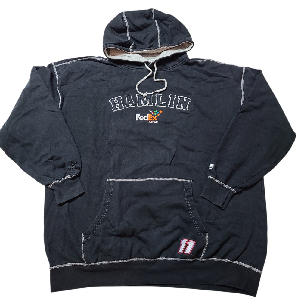 Denny Hamlin #11 Nascar Men's Black Pullover 3XL Hoodie Sweatshirt Fedex Chase